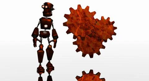 Cartoon Robot 스톡 일러스트