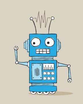 Cartoon robot Stock Illustration