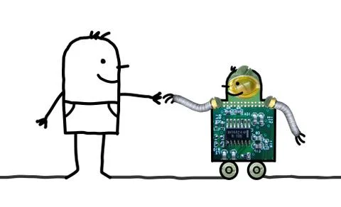 Cartoon robot Stock Illustration