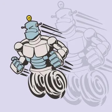 Cartoon robot Stock Illustration