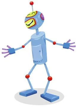Cartoon robot or android fantasy character Stock Illustration