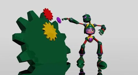 Cartoon Robot Foto stock