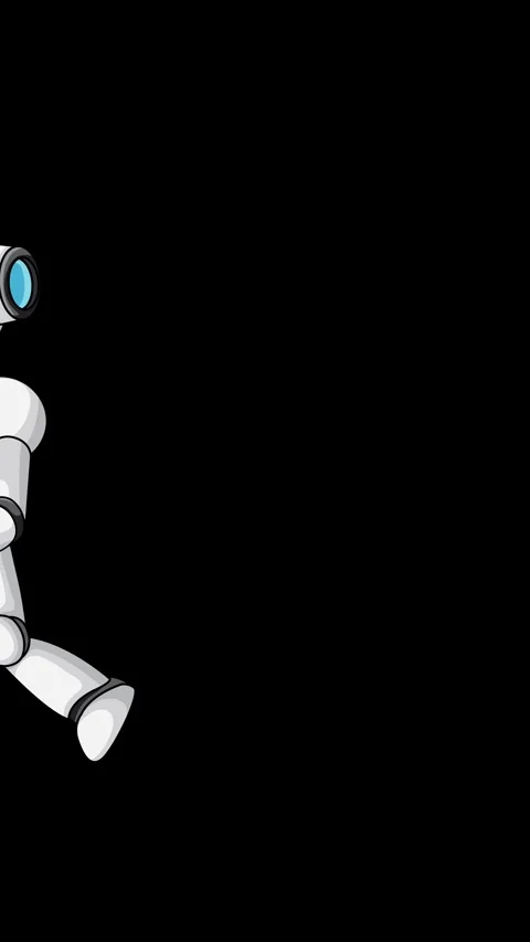 Cartoon Robot Walking Vertically on Animation Stock Footage 339402054