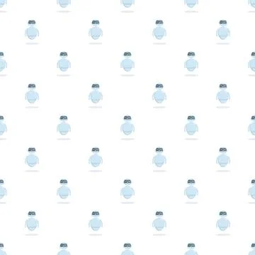 Cartoon robots creating a seamless pattern represent technology and future co Stock Illustration