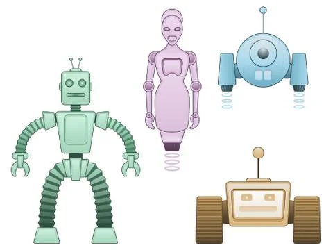 Cartoon robots Stock Illustration