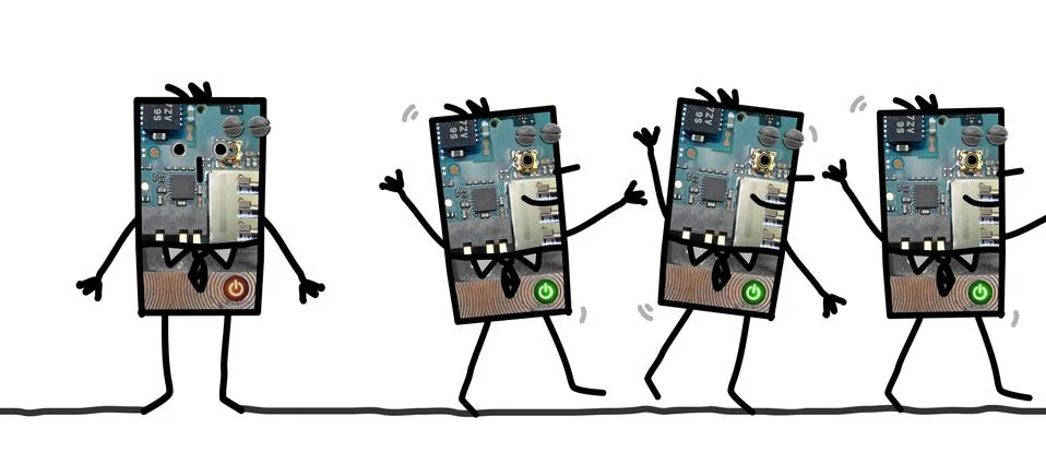 Cartoon robots Stock Illustration