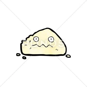 Cartoon rock with face Stock Illustration