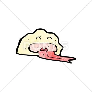 Cartoon rock with face Stock Illustration