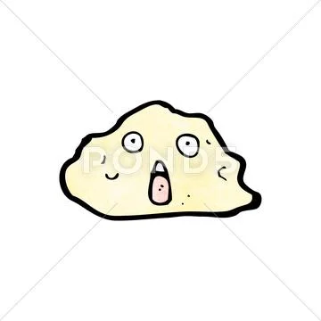 Cartoon rock with face Stock Illustration