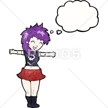 Cartoon rock girl Stock Illustration