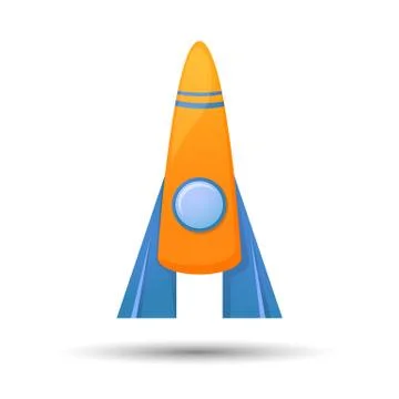 Cartoon rocket 3d vector illustration Stock Illustration