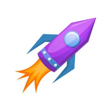Cartoon rocket 3d vector illustration Stock Illustration