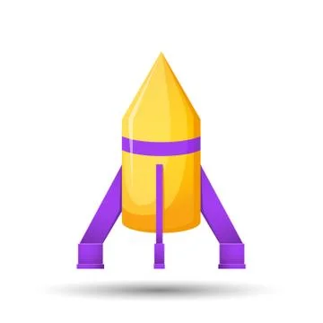 Cartoon rocket 3d vector illustration Stock Illustration