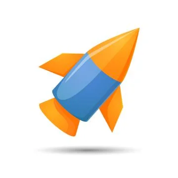 Cartoon rocket 3d vector illustration Stock Illustration