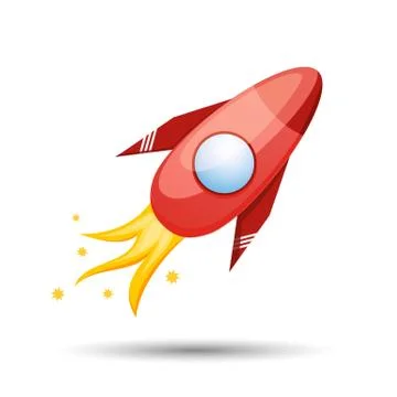 Cartoon rocket 3d vector illustration Stock Illustration