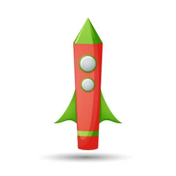 Cartoon rocket 3d vector illustration Illustrazione stock