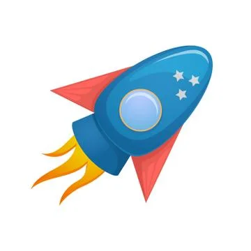 Cartoon rocket 3d vector illustration Stock Illustration