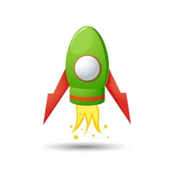 Cartoon rocket 3d vector illustration Stock Illustration