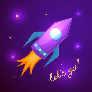 Cartoon rocket 3d vector illustration set Stock Illustration