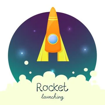 Cartoon rocket 3d vector illustration set Stock Illustration