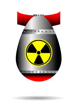Cartoon rocket bomb on white Stock Illustration