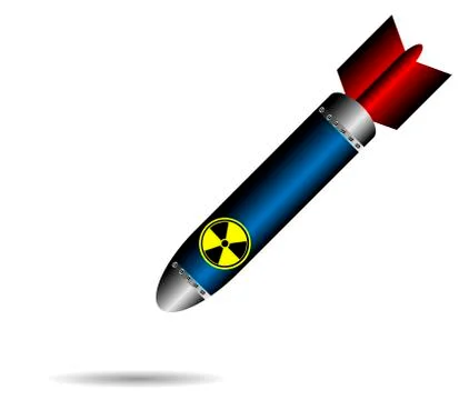 Cartoon rocket bomb on white Stock Illustration