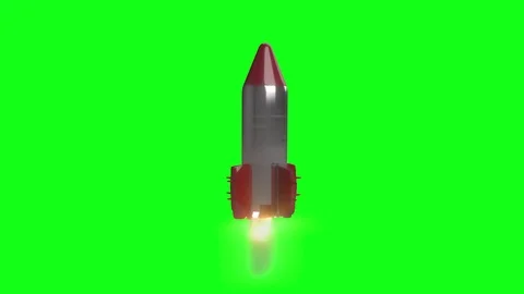 Cartoon rocket flying. 3D animation Video stock 100161572