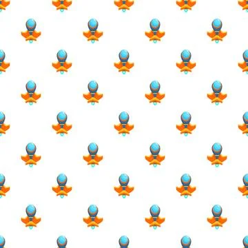 Cartoon rocket flying seamless pattern for children's projects Stock Illustration