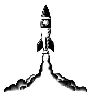 Cartoon Rocket Launch Space Ship Illustration Stock Illustration