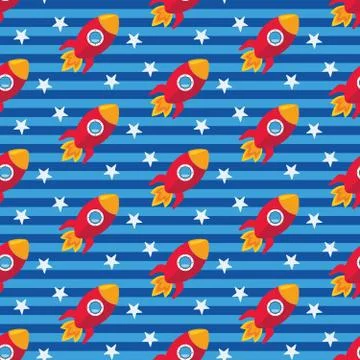 Cartoon rocket  pattern Stock Illustration