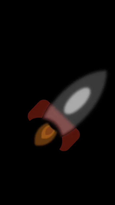 Cartoon Rocket Ship Flight Animation on Black Background Stock Footage 346613710