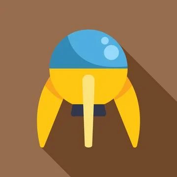 Cartoon rocket ship flying on brown background Stock Illustration