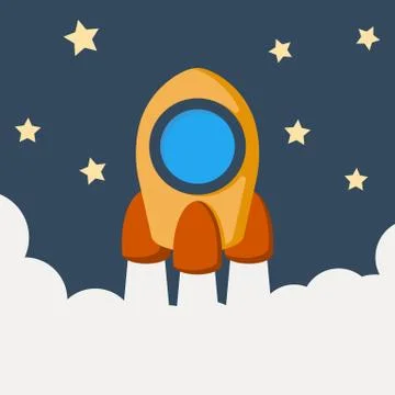 Cartoon rocket space ship Stock-Illustration