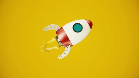 Cartoon Rocket Video Loop Stockbeeldmateriaal 238879204