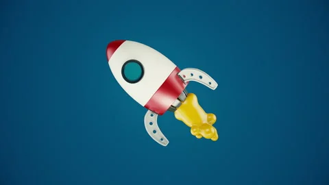 Cartoon Rocket Video Loop Stockbeeldmateriaal 238879370