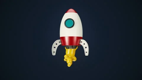 Cartoon Rocket Video Loop Stockbeeldmateriaal 238880074