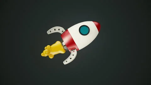Cartoon Rocket Video Loop Stockbeeldmateriaal 238880190