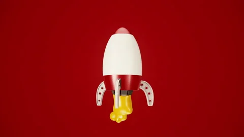 Cartoon Rocket Video Loop Stockbeeldmateriaal 238934100