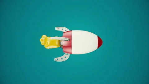 Cartoon Rocket Video Loop Stockbeeldmateriaal 238934437