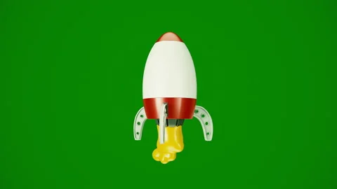 Cartoon Rocket Video Loop Stockbeeldmateriaal 238935151