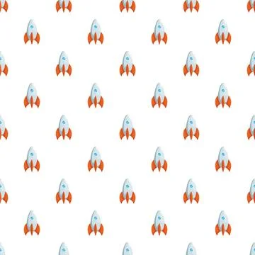 Cartoon rockets creating a repeating background design Stock Illustration