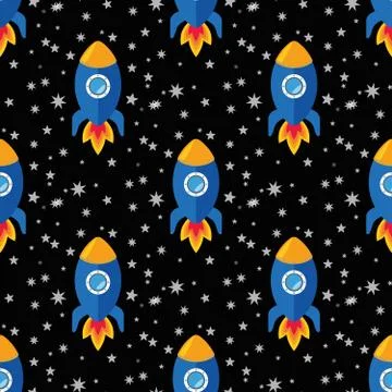 Cartoon rockets in the space Stock Illustration