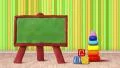 Cartoon room with board. HD Footage