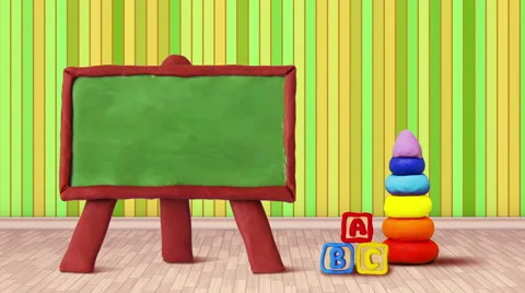 Cartoon room with board. Stock Footage 49316232