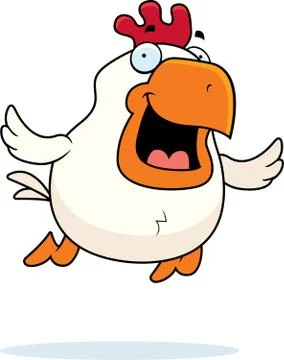 Cartoon Rooster Flying Stock Illustration