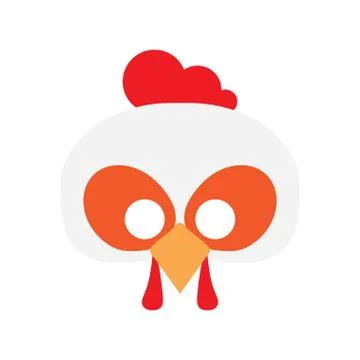 Cartoon rooster mask vector Stock Illustration