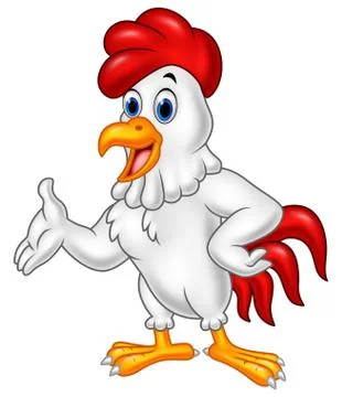 Cartoon rooster posing Stock Illustration