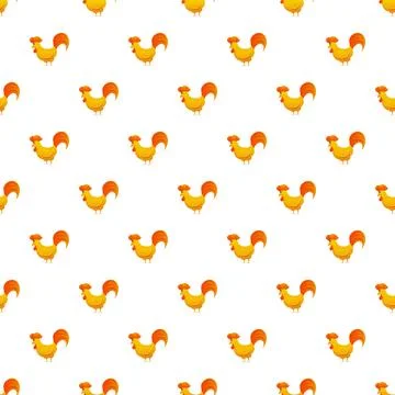 Cartoon rooster seamless pattern creating animal background イラスト素材