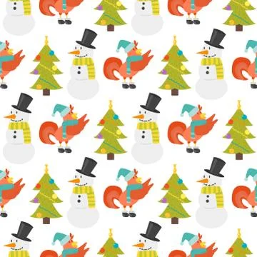 Cartoon rooster seamless pattern vector illustration chicken farm christmas Illustrazione stock