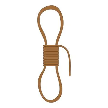 Cartoon Rope isolated on white background. Adventure Items. Vector illustration. 스톡 일러스트